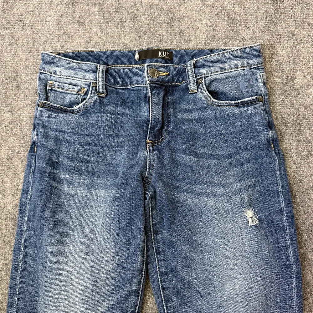 KUT From The Kloth Reese Ankle Straight Jean Womens 10 (30 Waist)‎ Distressed